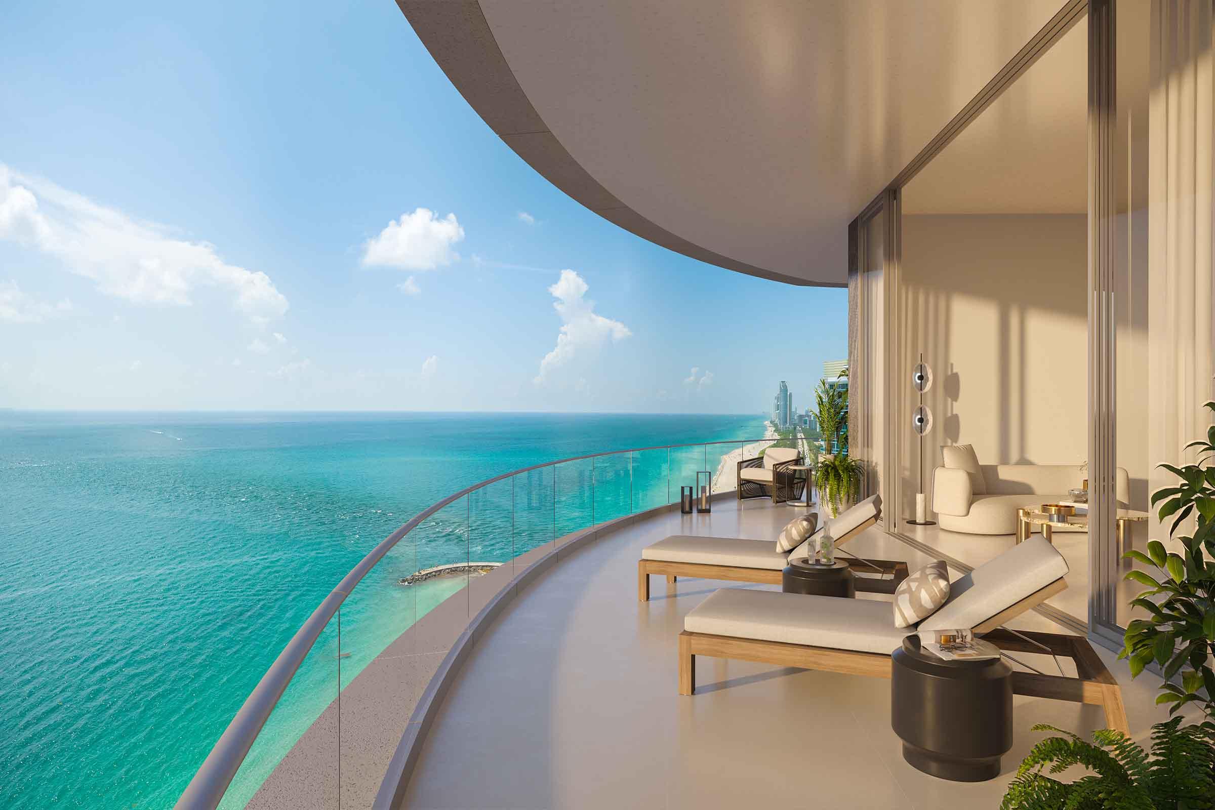 Rendering of Rivage Bal Harbour Condos Terrace View